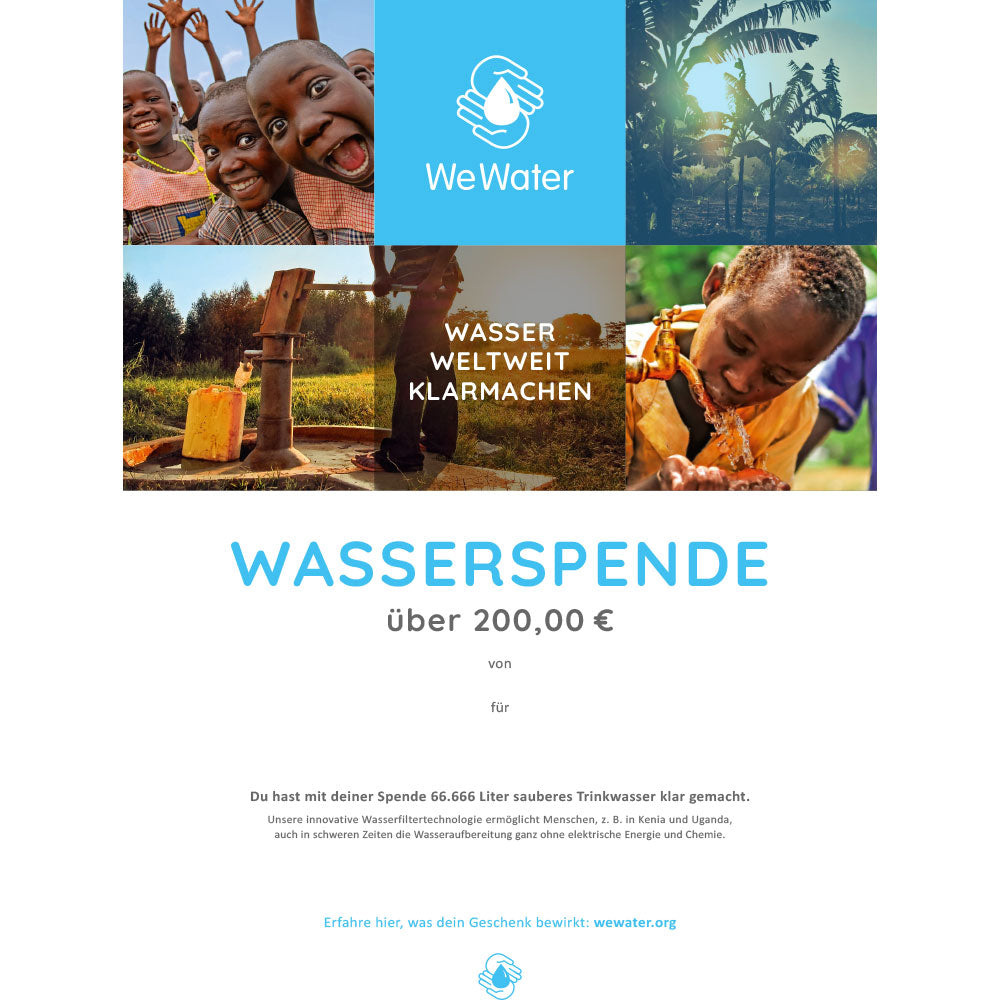 Wasserspende über 200 Euro